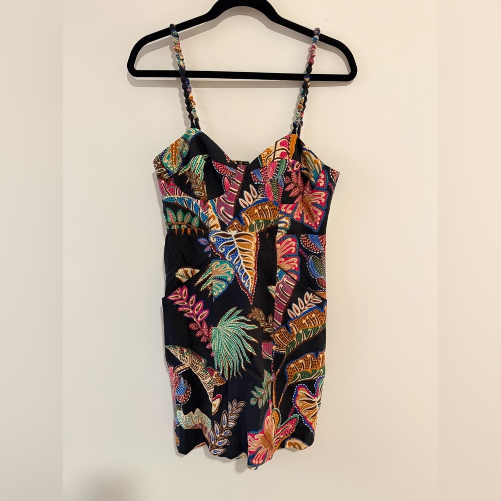 *NWT* FARM Rio Cool Foliage Black Mini Dress w/ POCKETS
